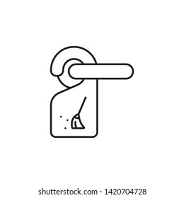 Doorknob, Cleaning Icon. Simple Thin Line, Outline Vector Of Hotel Service Icons For UI And UX, Website Or Mobile Application