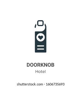 Doorknob glyph icon vector on white background. Flat vector doorknob icon symbol sign from modern hotel collection for mobile concept and web apps design.