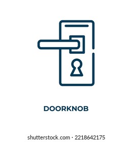 Doorknob Icon. Linear Vector Illustration. Outline Doorknob Icon Vector. Thin Line Symbol For Use On Web And Mobile Apps, Logo, Print Media.