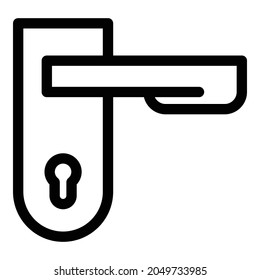 Icono del botón de la puerta. Icono del vector del pomo de la puerta de esquema para el diseño web aislado en fondo blanco