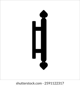 doorknob icon. simple, flat, black, with white background