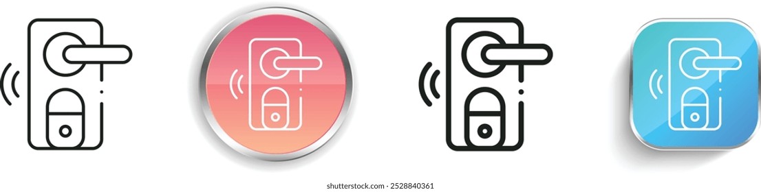 doorknob icon. Thin Linear, Regular and Button Style Design Isolated On White Background