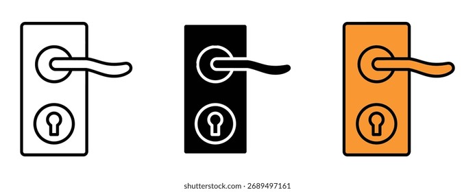 Doorknob icon vector. architectural plans, security system symbol. vector illustration.