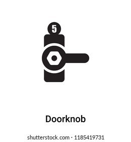 Doorknob icon vector isolated on white background, logo concept of Doorknob sign on transparent background, filled black symbol