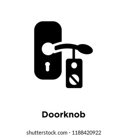 Doorknob icon vector isolated on white background, logo concept of Doorknob sign on transparent background, filled black symbol