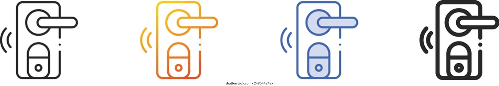doorknob icon.Thin Linear, Gradient, Blue Stroke and bold Style Design Isolated On White Background