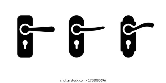 Doorknob With Keyhole Icon Vector Sign Door Knob Front For Close Or Open Door Doorway Key Pictogram Exit Or Entry Home, House, Hotel Inside, Outside Or Lock, Unluck Privacy Flat Metal Old Door Handle