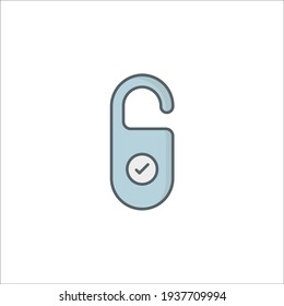 Doorknob Line Icon Isolated On White Background