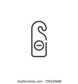 Doorknob line icon, outline vector sign, linear style pictogram isolated on white. Door hanger symbol, logo illustration. Editable stroke
