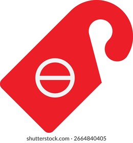 Icono de la etiqueta de protección de la perilla de la puerta Ilustración plana de Vector