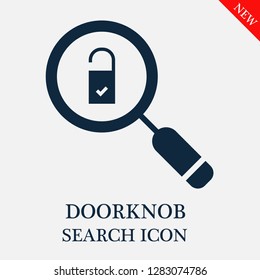 Doorknob search icon. Editable Doorknob search icon for web or mobile.