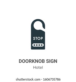 Doorknob sign glyph icon vector on white background. Flat vector doorknob sign icon symbol sign from modern hotel collection for mobile concept and web apps design.
