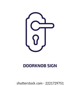 doorknob sign icon from hotel and restaurant collection. Thin linear doorknob sign, doorknob, door outline icon isolated on white background. Line vector doorknob sign sign, symbol for web and mobile