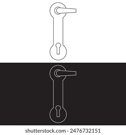 Icono de Vector de pomo de puerta, ícono de manija de puerta en estilo plano de moda. aislado sobre fondo blanco y negro. EPS 10