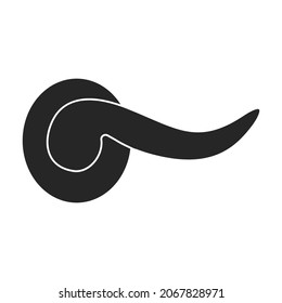 Icono del vector del pomo de la puerta.Icono del vector negro aislado en el pomo de la puerta de fondo blanco.