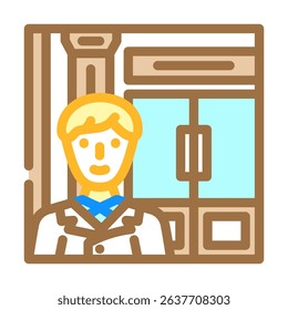 doorman hospitality hotel color icon vector. doorman hospitality hotel sign. isolated symbol illustration
