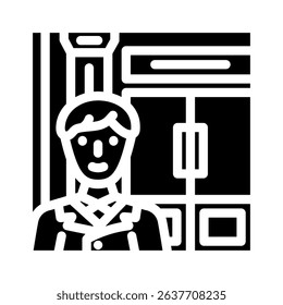 doorman hospitality hotel glyph icon vector. doorman hospitality hotel sign. isolated symbol illustration