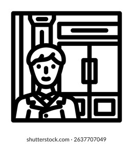 doorman hospitality hotel line icon vector. doorman hospitality hotel sign. isolated contour symbol black illustration