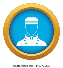 Doorman icon blue vector isolated on white background for any design