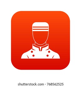 Doorman icon digital red for any design isolated on white vector illustration