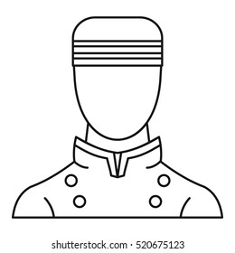 Doorman icon. Outline illustration of doorman vector icon for web