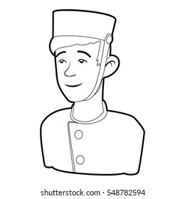 Doorman icon. Outline illustration of doorman vector icon for web