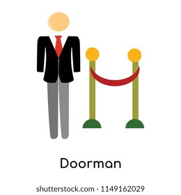 Doorman icon vector isolated on white background for your web and mobile app design, Doorman logo concept person