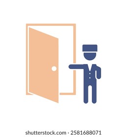 doorman icons  symbol vector elements for infographic web