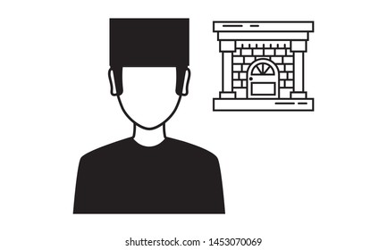 Doorman  simple icon for websites, web design, mobile app, info graphics 