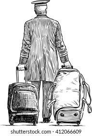 doorman with the suitcases