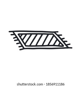 Doormat hand drawn icon doodle style.