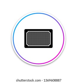 Doormat icon isolated on white background. Welcome mat sign. Circle white button. Vector Illustration