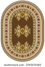 Doormat, oval carpet pattern, abstract pattern, ethnic tribe