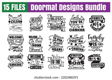 Doormat Quotes svg Bundle. Quotes about Doormat, Doormat cut files Bundle of 15 svg eps Files for Cutting Machines Cameo Cricut, Doormat Quotes