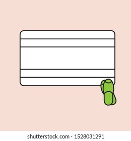 doormat and slippers vector illustration