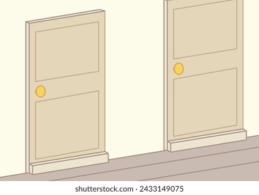 doors and aisle, background -flat illustration 