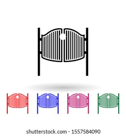 Doors to bar multi color icon. Simple glyph, flat vector of wild west material icons for ui and ux, website or mobile application