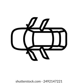 doors car drive line icon vector. doors car drive sign. isolated contour symbol black illustration