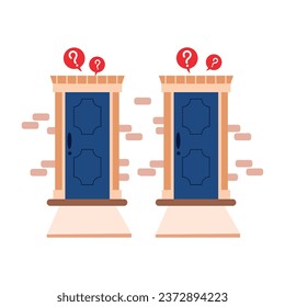 doors choice illustration isolated design