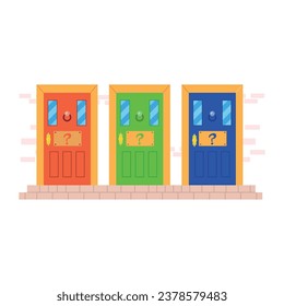Türen Wahl mehrfarbiger Vektorgrafik einzeln