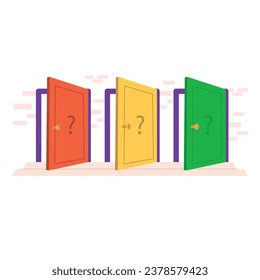 doors choice of three vector isolated