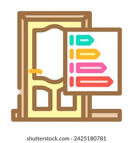 Türen energieeffiziente Farbe Icon Vektor. Türen energieeffizientes Zeichen. isolierte Symbol Illustration
