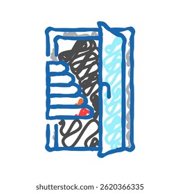 doors energy efficient doodle icon sketch vector. doors energy efficient sign. isolated symbol illustration