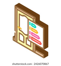 doors energy efficient isometric icon vector. doors energy efficient sign. isolated symbol illustration