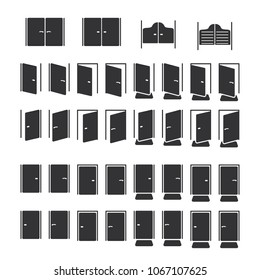 Doors icon set. Vector illustration.