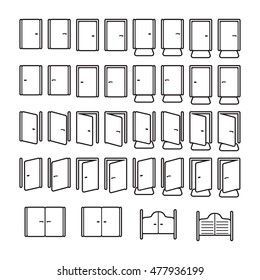 Doors icon set. Vector illustration.