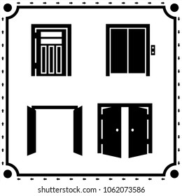 doors icon vector set