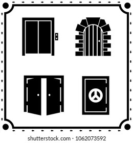 doors icon vector set