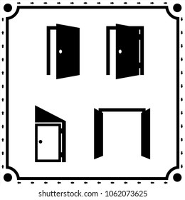 doors icon vector set