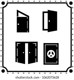 doors icon vector set